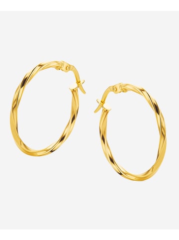 Diamant L'éternel Creolen aus 585 Gelbgold