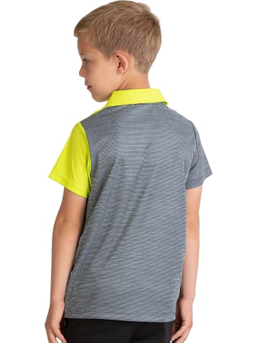 erima 5-C Poloshirt in grau melange/lime pop/schwarz