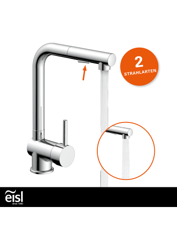 Eisl COOL Spültischarmatur, Chrom, mit herausziehbarer Geschirrbrause