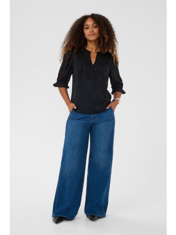 Cream Kurzarm-Bluse CRYana Regular fit in Pitch Black