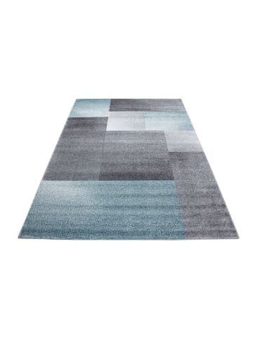 KADIMA DESIGN Teppich Kurzflor Karo Polypropylen saugroboter Wohnzimmer in Blau