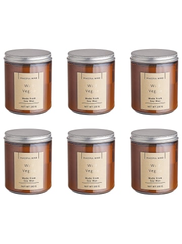 Butlers Duftkerze PEACEFUL MIND 6er-Set in Braun