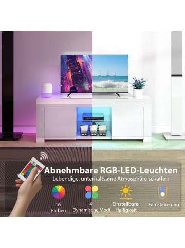 HOMCOM TV Schrank-120L x 34B x 45H cm-Weiß