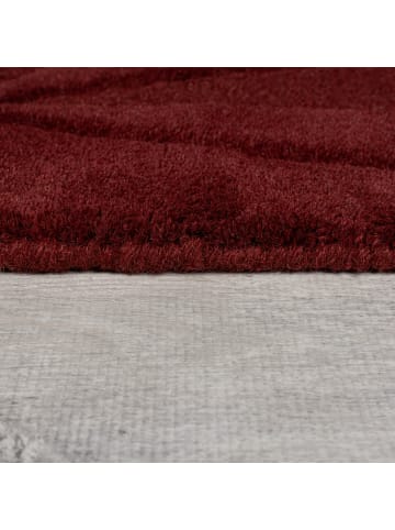 KADIMA DESIGN Wollteppich 3D-Geometrie Hoch-Tief-Struktur Shard Teppich Wolle in Rot