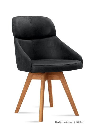58 aufm Kessel ESSZIMMERSTUHL drehbar (2er-Set) Drala 52x82x63 Eiche geölt/Anthrazit