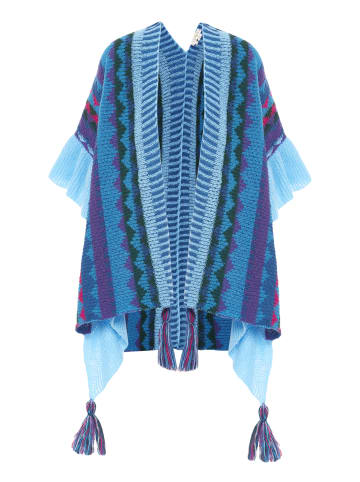usha FESTIVAL Women Poncho in Blau Mehrfarbig