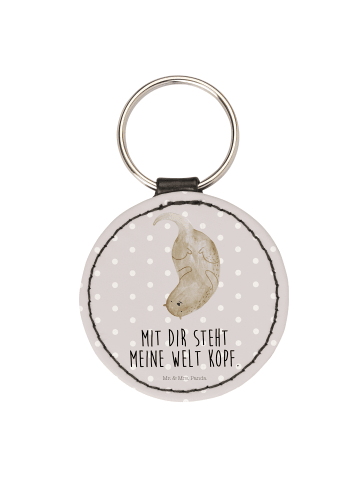 Mr. & Mrs. Panda Taschenanhänger Otter Kopfüber mit Spruch in Grau Pastell