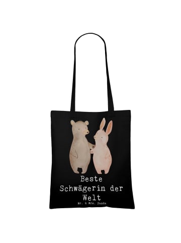 Mr. & Mrs. Panda Beuteltasche Hase Beste Schwägerin der Welt mit... in Schwarz