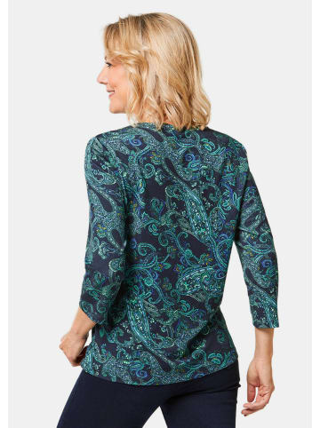 GOLDNER Modernes Jersey-Shirt, Paisley-Muster in marine / petrol / gemustert