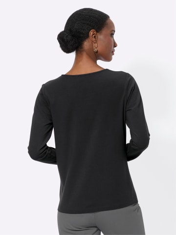 creation L Modal-Baumwoll-Shirt in schwarz