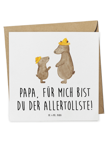 Mr. & Mrs. Panda Deluxe Karte Bären mit Hut mit Spruch in Weiß