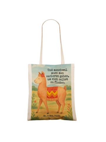 Mr. & Mrs. Panda Tasche Alpaka Stolz Design mit Spruch in Weiß
