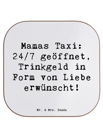 Mr. & Mrs. Panda Untersetzer für Gläser Spruch Mamas Taxi mit Sp... in Weiß