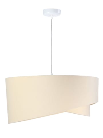 Licht-Erlebnisse Pendelleuchte Ø 50 x (T)107 cm in Weiß CremeWeiß Creme