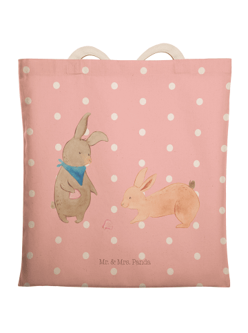 Mr. & Mrs. Panda Shopping Bag Hasen Muschel ohne Spruch in Rot Pastell