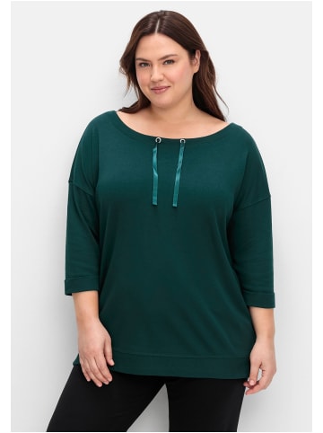 sheego Oversized-Sweatshirt in tiefgrün