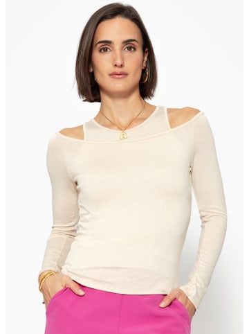SASSYCLASSY Langarmshirt mit Top in Beige