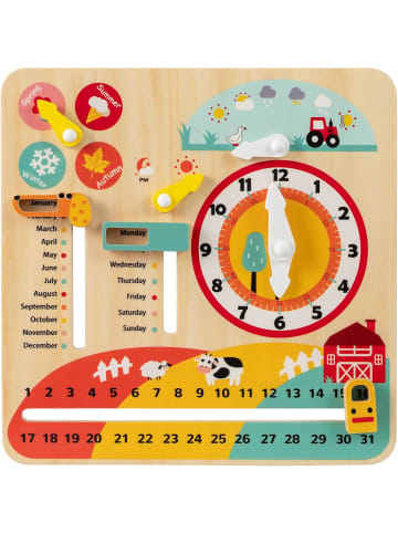 COSTWAY Kinderkalender mit Jahreszeiten ab 1 Jahr in Hellbraun