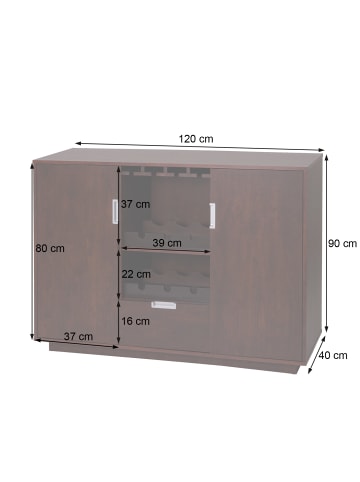 MCW Weinschrank F64, Walnuss-braun