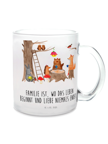 Mr. & Mrs. Panda Kaffeebecher Waldtiere Picknick mit Spruch in Transparent