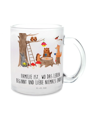 Mr. & Mrs. Panda Teetasse Waldtiere Picknick mit Spruch in Transparent