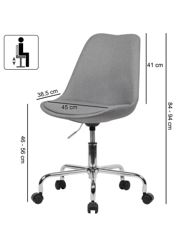 FineBuy Bürostuhl "SV53624" in Grau / Hellgrau