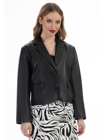 faina Damen Lederblazer in Schwarz