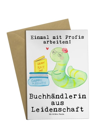 Mr. & Mrs. Panda valentinstagskarte Buchhändlerin Leidenschaft m... in Weiß