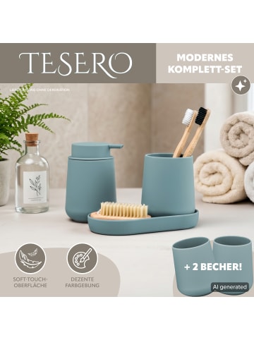 eluno Bad-Accessoires Set TESERO 5tlg. ca. 8,5 x 12 x 9 cm (B/H/T)