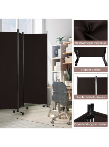 COSTWAY Raumteiler 6 tlg. 172cm in Braun