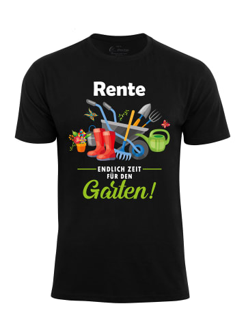 Cotton Prime® T-Shirt Rente - Endlich Zeit für den Garten in Schwarz