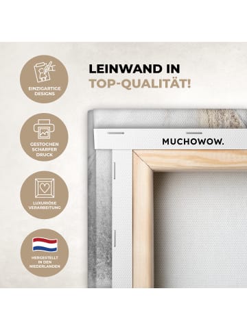 MuchoWow Leinwand bilder Abstrakte Kunst weiß gold (BxH)