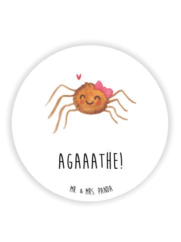 Mr. & Mrs. Panda Rund Magnet Spinne Agathe Freude mit Spruch in Weiß