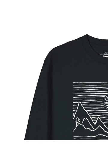 wat? Apparel Sweatshirt Mountains in Schwarz