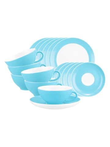 Seltmann Weiden 18er Set Teeservice Liberty Pure Colors in Lagoon Blue