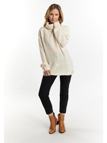 Usha Damen Rollkragenpullover in Creme Melange