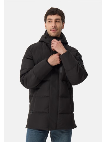 CASH-MERE.CH Daunenparka Mantel mit Kapuze und Kaschmirfutter in Schwarz