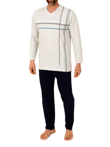 NORMANN Schlafanzug langarm Pyjama - 84607 in grau