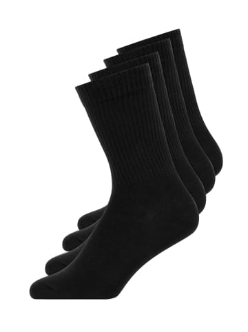 SNOCKS Tennissocken aus Bio-Baumwolle Schwarz 4 Paar