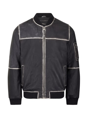 Bolongaro Trevor Lederjacke Ma1 Bomber Distress in schwarz