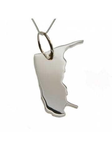 Schmuckador 50cm Halskette + Amrum Anhänger in massiv 925 Silber in silber