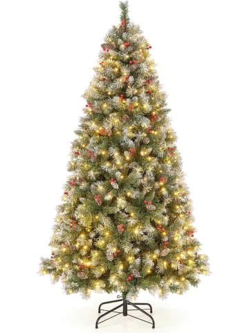 COSTWAY Künstlicher Weihnachtsbaum LED in Grün