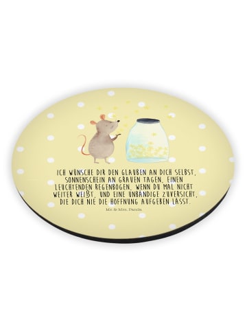 Mr. & Mrs. Panda Kühlschrankmagnet Maus Sterne mit Spruch in Gelb Pastell