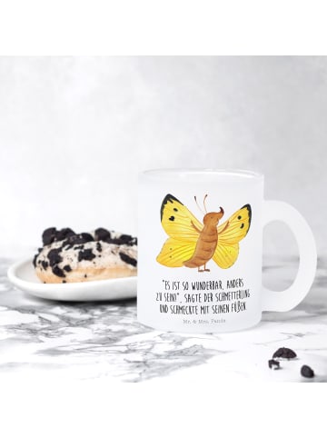 Mr. & Mrs. Panda Kaffeetasse Schmetterling Zitronenfalter mit Sp... in Transparent