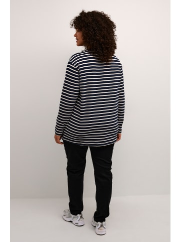 KAFFE curve Langarm-Shirt KCwinni Loose fit in Midnight / Antique White