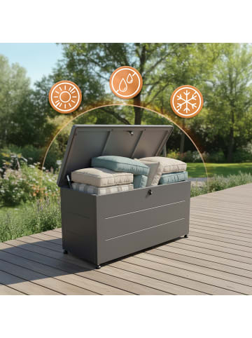 relaxdays Gartenbox in Schwarz - (B)115 x (H)59 x (T)50 cm
