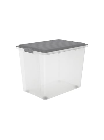 Rotho Compact Aufbewahrungsbox 70l mit Deckel, Kunststoff (PP) in Anthrazit