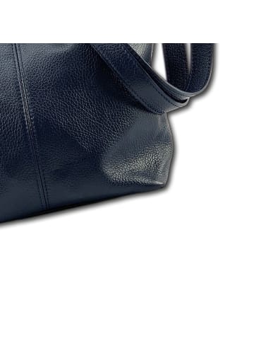 Florence Florence Schultertasche, Umhängetasche Leder dunkelblau ca. 29cm