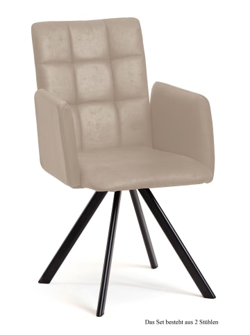 58 aufm Kessel ARMLEHNSTUHL drehbar (2er-Set) Despo 52x91x60 Schwarz/Natur