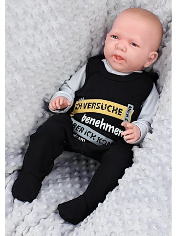 TupTam Unisex Baby Strampler mit Spruch in schwarz